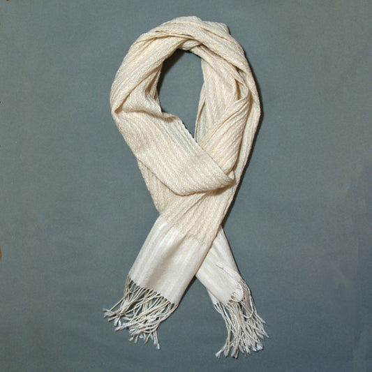 Helix Collapse Scarf - White with Linen